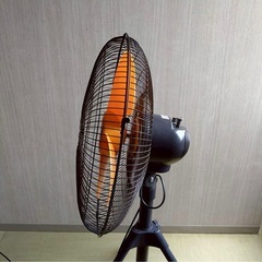 動作確認済　業務用扇風機　4枚羽　オレンジ　三脚　熱中症対策の画像
