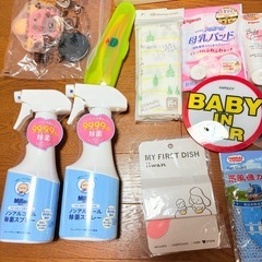 ベビー用品 除菌スプレー スプーン 母乳パッド 扇風機カバー ガーゼハンカチの画像