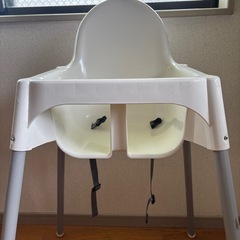 IKEA ハイチェアー　ホワイト　アンティロープの画像