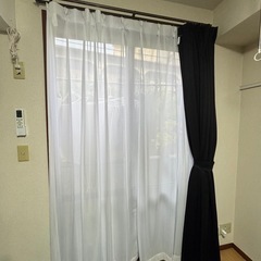 ブラック　1級遮光カーテン&レースセットの画像