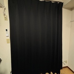 ブラック　1級遮光カーテン&レースセットの画像