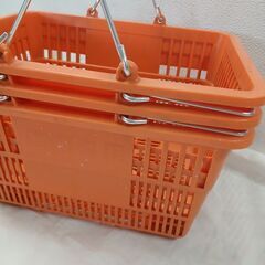 【受渡し済】買い物かご　オレンジ　０円　レトロ　4～6日　までの引き取り可能ですの画像