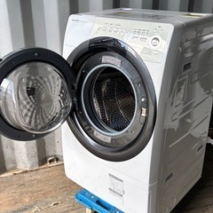 🔥🔥シャープ ES-S7F-WL🔥🔥ドラム式洗濯機2021年乾燥7/3kg配達無料🚚💦の画像