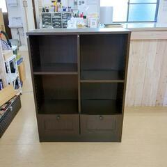 多目的棚 ダークブラウン 収納棚・本棚 引出し付き 補修箇所あり【こちらは店舗です。浜村鹿野温泉ICから3分 買取本舗 宮本リサイクル 営業時間9～19時 定休日水曜のみ←連絡できませんm(_ _)m】の画像
