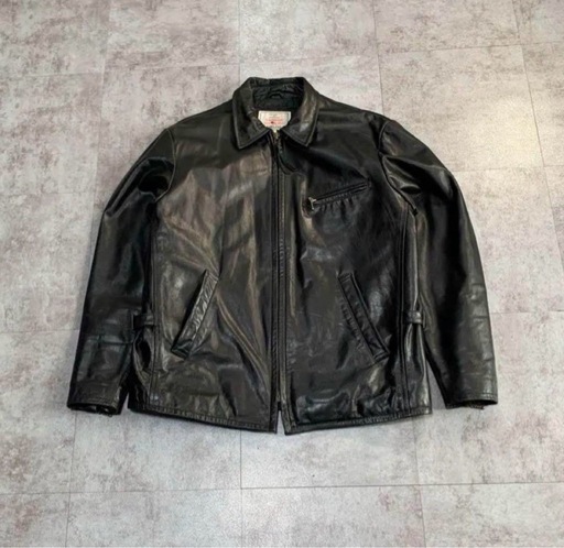 00s avirex short leather レザージャケット 牛革 (雷) 陸前高砂