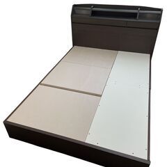 美品 ニトリ ベッドフレーム 収納付き ダブルサイズ コンセントの画像