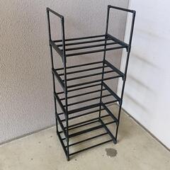 シューズラック　黒　4段の画像