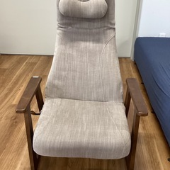 一人用リラックスチェア　オットマン付き【町田市再生家具】251295の画像