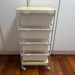 【無印良品】木製棚スチールユニットシェルフ　グレーの画像