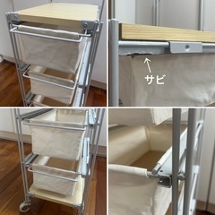 【無印良品】木製棚スチールユニットシェルフ　グレーの画像