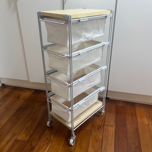 取引中【無印良品】木製棚スチールユニットシェルフ　グレー