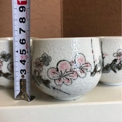 ゆのみ　　湯呑み茶碗　梅　お茶　花　白の画像