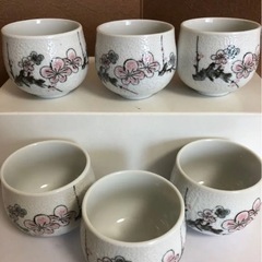 ゆのみ　　湯呑み茶碗　梅　お茶　花　白の画像