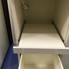 ★リユースのサカイ横浜南店★YM1331 パモウナ レンジボード ホワイト W90×D50×H179 クリーニング済みの画像