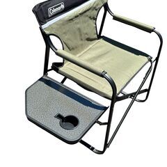 Coleman  アウトドアチェア　サイドテーブル付きデッキチェア　オリーブグリーンの画像