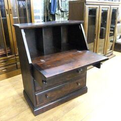 ライティングデスク 幅80×奥行43×高さ95ｃｍ ライティングビューロー 木製 書斎机 札幌市厚別区 厚別店の画像