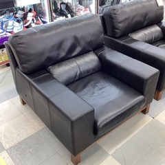 値下げ致しました🛋️春日市🛋️レザー調ソファ🛋️黒色🛋️レザー🛋️応接室🛋️1人用🛋️定価30,000円🛋️No1876の画像