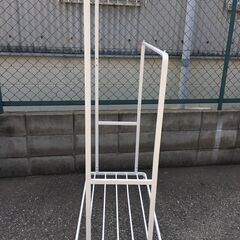 JM20125S)2連ハンガーラック 幅：約90cm 高さ：約156cm 奥行：約52,5cm 中古品【取りに来られる方限定】の画像