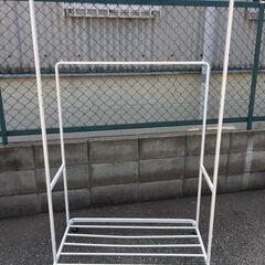 JM20125S)2連ハンガーラック 幅：約90cm 高さ：約156cm 奥行：約52,5cm 中古品【取りに来られる方限定】の画像