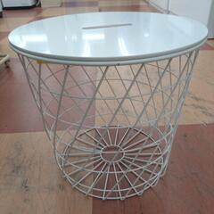 ★限定SALE20%OFF★《尼崎市/リサイクルショップドリーム次屋店》ラウンドローテーブル ホワイト 中古品　☆尼崎市若王寺☆の画像