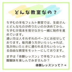 体験あり⭐️8、9月 羊毛フェルト教室の画像