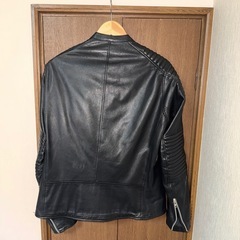 KADOYA KS LEATHER ブラック レザーライダースジャケット LLの画像
