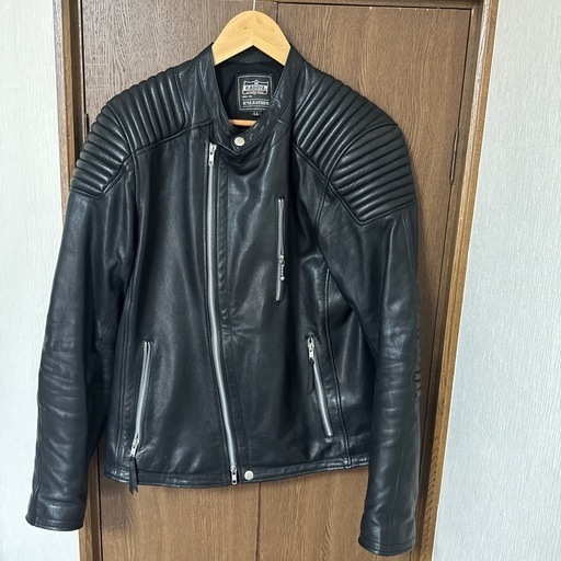 KADOYA KS LEATHER ブラック レザーライダースジャケット LL