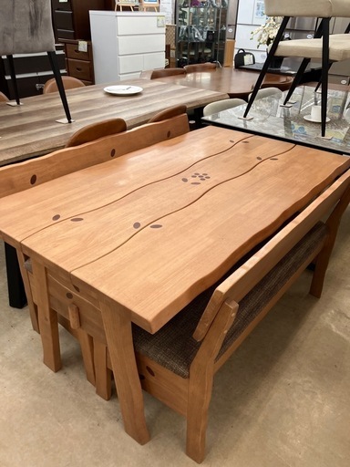 【値下げしました！！】大川家具 3点ダイニングセットNo.2117● ※現金、クレジット、スマホ決済対応