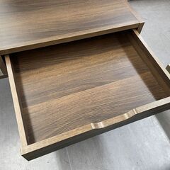 LOWYA ローテーブル 引き出し付き 幅79×奥行45×高さ37ｃｍ アロイス ガラス センターテーブル ガラス コーヒーテーブル 札幌市手稲区の画像