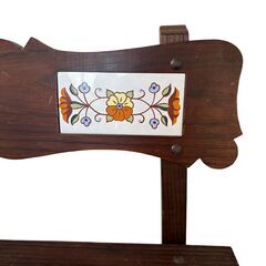 【希少】　アンティーク　天然木製　スペイン製　ベンチ　椅子　家具　限定　レアの画像