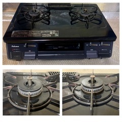 【中古】都市ガス用 ガスコンロ ガステーブル  パロマ IC-N86P-R (ブラック)の画像