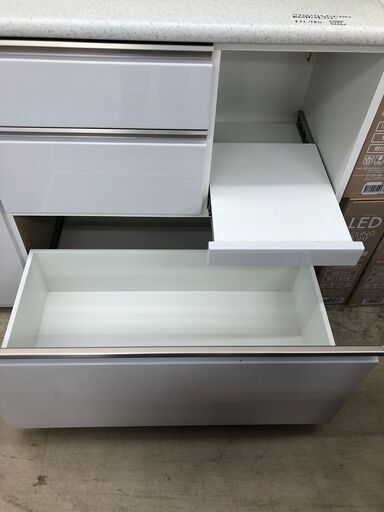 【ジャングルジャングルサカイ石津店】ニトリ システムキッチンボード アルミナ2 幅140cm 大容量 ハイグロスシート 新生活   ク