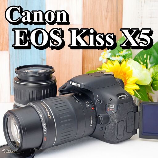 ★良品★Canon キャノン EOS Kiss X5 ダブル★ショット数9560 キヤノン Canon EOS kiss X5 標準＆望遠ダブルズームキット 動画