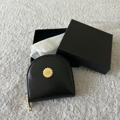 皇居限定お財布小銭入れ本革黒革の画像