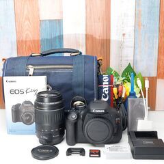 【全国送料無料】 Canon EOS Kiss X5✨ ショット数わずか カメラバッグ付き 望遠レンズセット ズームセット✨ 届いたらすぐに使えます✨ キヤノン キャノンの画像