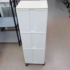 ダストボックス 3段 ゴミ箱 キャスター付き 3分別 幅32㎝ アイボリー キッチン収納 札幌 西岡店の画像