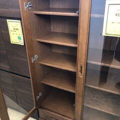 【ジャングルジャングルサカイ石津店】ガラス収納棚  ショーケース レトロ コレクションケース 幅89cm 新生活 クリーニング済み 堺市 西区 東区 北区 南区 堺区 石津の画像