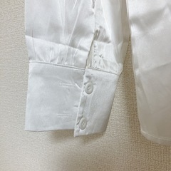 新品【Lサイズ】シャツ ブラウス 長袖 オシャレ ホワイト レディース リボンの画像