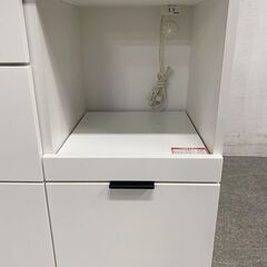 NITORI/ニトリ キッチンボード エトナ105KB-WH ホワイト 幅105cm レンジボード 食器棚 ① 中古家具 店頭引取歓迎 R9883の画像