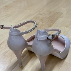ピンクヒールパンプス（24.5cm）の画像