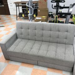 【ｼﾞｬﾝｸﾞﾙｼﾞｬﾝｸﾞﾙ金沢店】ソファー3人用 グレー W(幅)155.0cm×D(奥行き)75.0cm×H(高さ)80.0cm ※クリーニング済みの画像