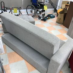 【ｼﾞｬﾝｸﾞﾙｼﾞｬﾝｸﾞﾙ金沢店】ソファー3人用 グレー W(幅)155.0cm×D(奥行き)75.0cm×H(高さ)80.0cm ※クリーニング済みの画像