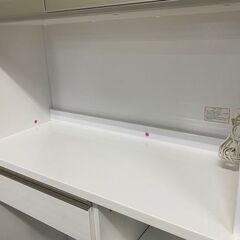 NITORI/ニトリ キッチンボード リガーレ 幅100 ソフトクローズ モイス ホワイトレンジボード 食器棚 中古家具 店頭引取歓迎 R9886の画像