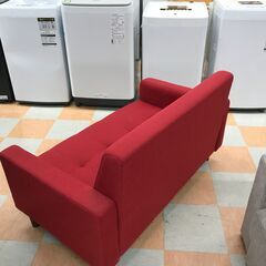 【ｼﾞｬﾝｸﾞﾙｼﾞｬﾝｸﾞﾙ金沢店】ソファー2人用 レッド W(幅)116.0cm×D(奥行き)61.0cm×H(高さ)35.0cm ※クリーニング済みの画像
