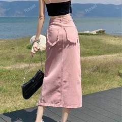 デニム　スカートの画像