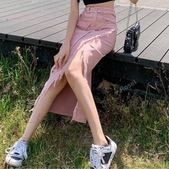 デニム　スカートの画像