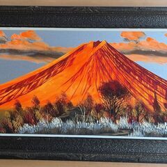 絵画　赤富士　910x450（30号）6800円でお譲りします（価格改定）の画像