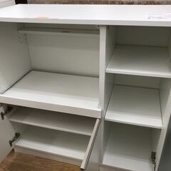 ★リユースのサカイ春日部店★KJ11117  レンジ台 ホワイト H89×W90×D40 クリーニング済みの画像
