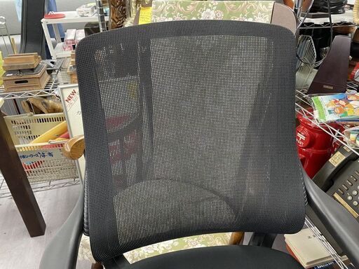 ニトリ オフィスチェア 肘付き 昇降式 キャスター付き OAチェア メッシュ カーデ ブラック 黒 札幌市手稲区