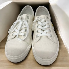 Ralph Lauren スニーカー 24cm ホワイト JANSON ローカット キャンバス シューズ レディース 自宅保管品 中古品販売の画像